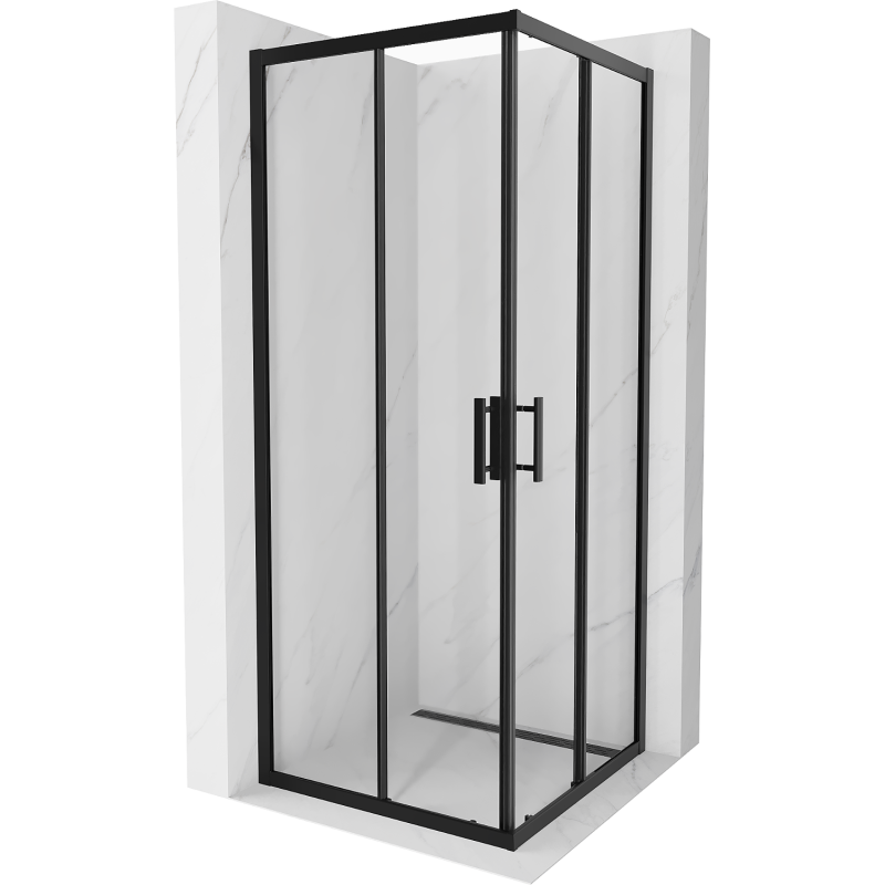 Mexen Rio neliönmallinen suihkukaappi 80 x 80 cm, läpinäkyvä, musta - 860-080-080-70-00