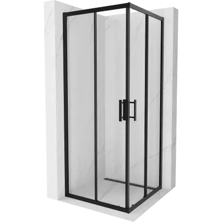 Mexen Rio cabine de douche carrée 80 x 80 cm, transparente, noire - 860-080-080-70-00