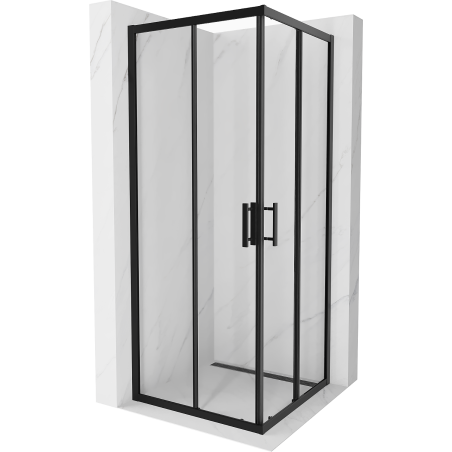 Mexen Rio neliönmallinen suihkukaappi 80 x 80 cm, läpinäkyvä, musta - 860-080-080-70-00