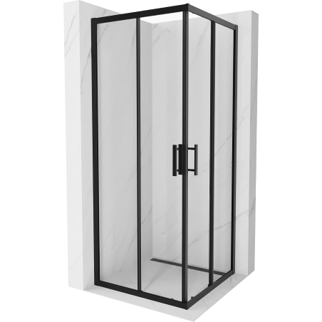 Mexen Rio quadratescht Duschkabinn 80 x 80 cm, transparent, schwaarz - 860-080-080-70-00