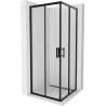 Mexen Rio cabina doccia quadrata 80 x 80 cm, trasparente, nera - 860-080-080-70-00