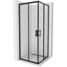 Mexen Rio cabine de douche carrée 80 x 80 cm, transparente, noire - 860-080-080-70-00