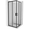 Mexen Rio kvadrāta dušas kabīne 80 x 80 cm, caurspīdīga, melna - 860-080-080-70-00