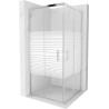 Mexen Rio ruudukujuline dušinurk 90 x 90 cm, valged triibud, kroom - 860-090-090-01-20