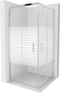 Mexen Rio vierkante douchecabine 90 x 90 cm, witte strepen, chroom - 860-090-090-01-20
