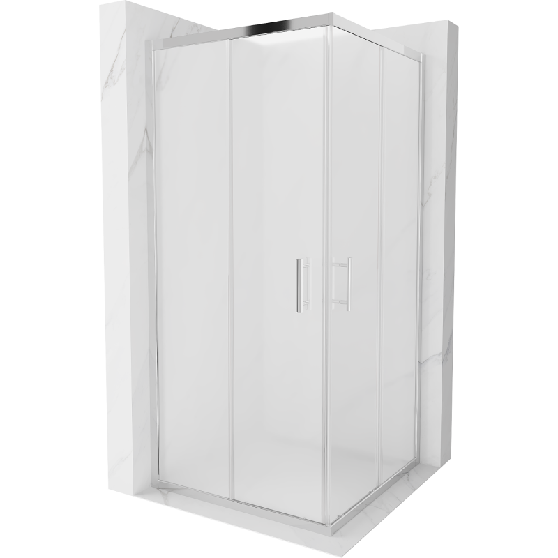 Mexen Rio vierkante douchecabine 90 x 90 cm, matglas, chroom - 860-090-090-01-30