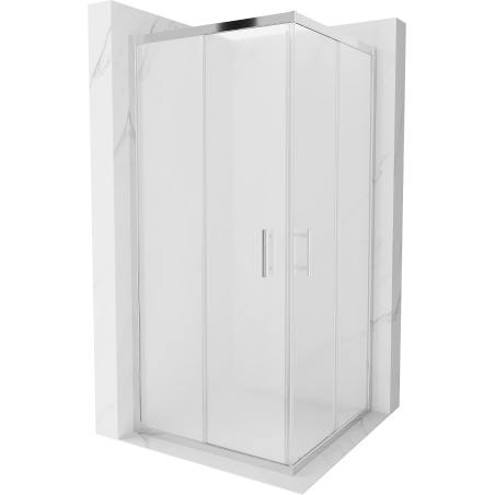 Mexen Rio kvadrātveida dušas kabīne 90 x 90 cm, matēta, hroms - 860-090-090-01-30