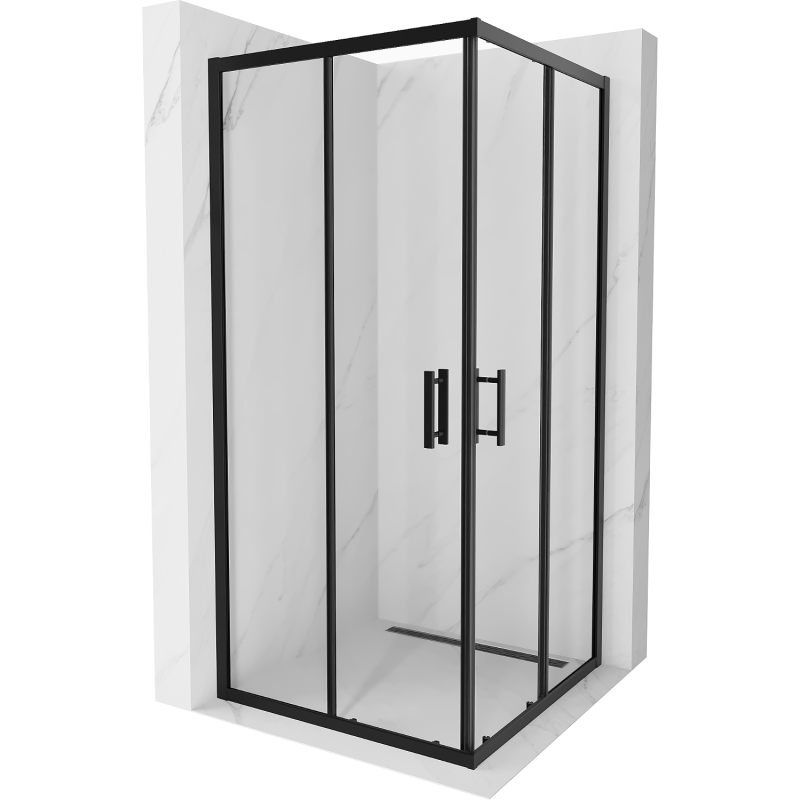 Mexen Rio cabine de duche quadrada 90 x 90 cm, transparente, preta - 860-090-090-70-00