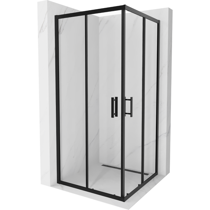 Mexen Rio quadratische Duschkabine 90 x 90 cm, transparent, schwarz - 860-090-090-70-00