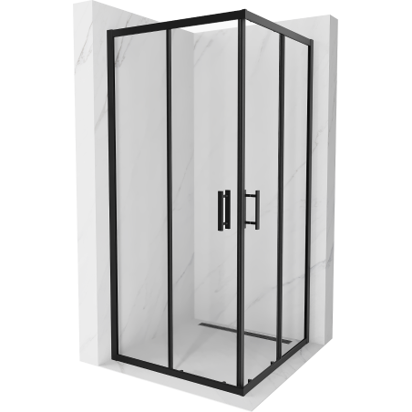 Mexen Rio cabina de ducha cuadrada 90 x 90 cm, transparente, negra - 860-090-090-70-00