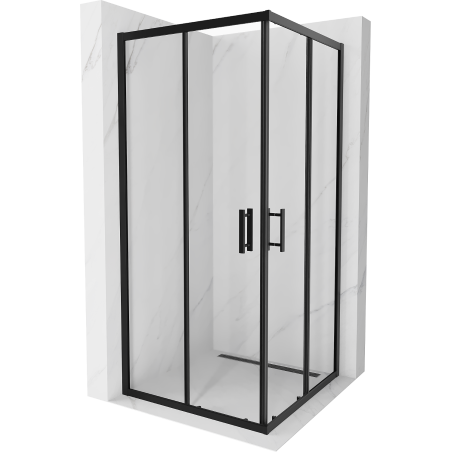 Mexen Rio kvadratna tuš kabina 90 x 90 cm, prozorna, črna - 860-090-090-70-00