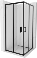 Mexen Rio kvadratna tuš kabina 90 x 90 cm, prozorna, črna - 860-090-090-70-00