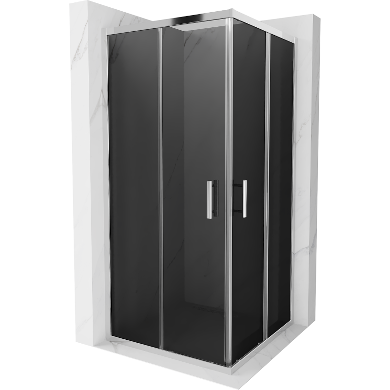 Mexen Rio cabine de duche quadrada 90 x 90 cm, grafite, cromado - 860-090-090-01-40