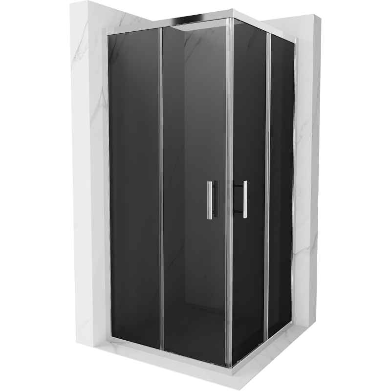 Mexen Rio Kvadratna tuš kabina 90 x 90 cm, grafit, krom - 860-090-090-01-40