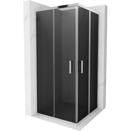 Mexen Rio cabina doccia quadrata 90 x 90 cm, grafite, cromo - 860-090-090-01-40