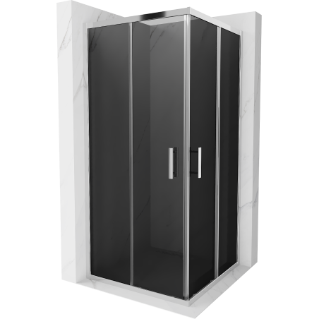 Mexen Rio cabine de duche quadrada 90 x 90 cm, grafite, cromado - 860-090-090-01-40
