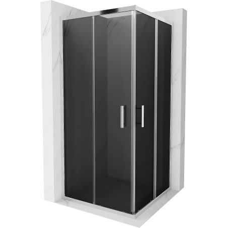 Mexen Rio τετράγωνη καμπίνα ντους 90 x 90 cm, γραφίτης, χρώμιο - 860-090-090-01-40