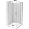 Mexen Rio cabine de douche carrée 80 x 80 cm, transparent, chrome + receveur, blanc - 860-080-080-01-00-4510