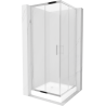 Mexen Rio square shower cabin 80 x 80 cm, frost, chrome + tray, white - 860-080-080-01-30-4510