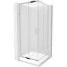 Mexen Rio vierkante douchecabine 80 x 80 cm, matglas, chroom + douchebak, wit - 860-080-080-01-30-4510