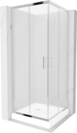 Mexen Rio square shower cabin 80 x 80 cm, frost, chrome + tray, white - 860-080-080-01-30-4510