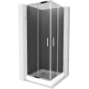Mexen Rio kvadratna tuš kabina 80 x 80 cm, grafit, krom + kad, bela - 860-080-080-01-40-4510