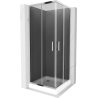 Mexen Rio vierkante douchecabine 80 x 80 cm, grafiet, chroom + Rio douchebak, wit - 860-080-080-01-40-4510