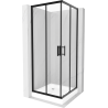 Mexen Rio square shower cabin 80 x 80 cm, transparent, black + tray, white - 860-080-080-70-00-4510