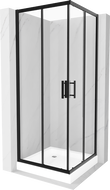 Mexen Rio fyrkantig duschkabin 80 x 80 cm, transparent, svart + duschkar, vit - 860-080-080-70-00-4510