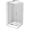 Mexen Rio square shower cabin 90 x 90 cm, transparent, chrome + shower tray, white - 860-090-090-01-00-4510