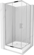 Mexen Rio square shower cabin 90 x 90 cm, transparent, chrome + Rio tray, white - 860-090-090-01-00-4510