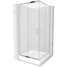 Mexen Rio cabine de douche carrée 90 x 90 cm, givrée, chrome + receveur Rio, blanc - 860-090-090-01-30-4510