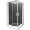 Mexen Rio cabine de douche carrée 90 x 90 cm, graphite, chrome + receveur Rio, blanc - 860-090-090-01-40-4510