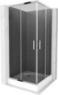 Mexen Rio 90 x 90 cm square shower cabin, graphite, chrome + tray, white - 860-090-090-01-40-4510