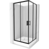 Mexen Rio quadratische Duschkabine 90 x 90 cm, transparent, schwarz + Rio-Duschbecken, weiß - 860-090-090-70-00-4510