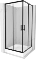 Mexen Rio cabine de douche carrée 90 x 90 cm, transparent, noir + receveur Rio, blanc - 860-090-090-70-00-4510