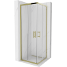 Mexen Rio quadratescht Duschkabinn 70 x 70 cm, transparent, goud - 860-070-070-50-00