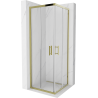 Mexen Rio quadratische Duschkabine 70 x 70 cm, transparent, gold - 860-070-070-50-00