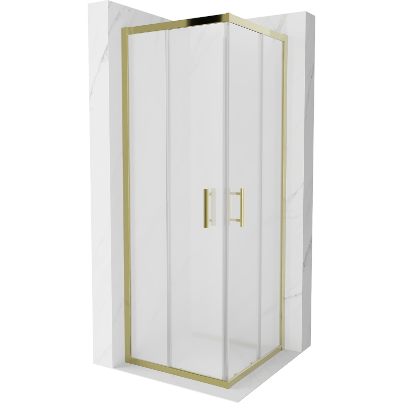 Mexen Rio Quadratische Duschkabine 70 x 70 cm, mattiert, gold - 860-070-070-50-30