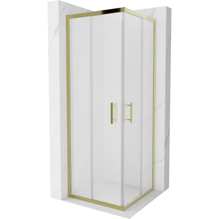 Mexen Rio quadratische Duschkabine 70 x 70 cm, matt, gold - 860-070-070-50-30