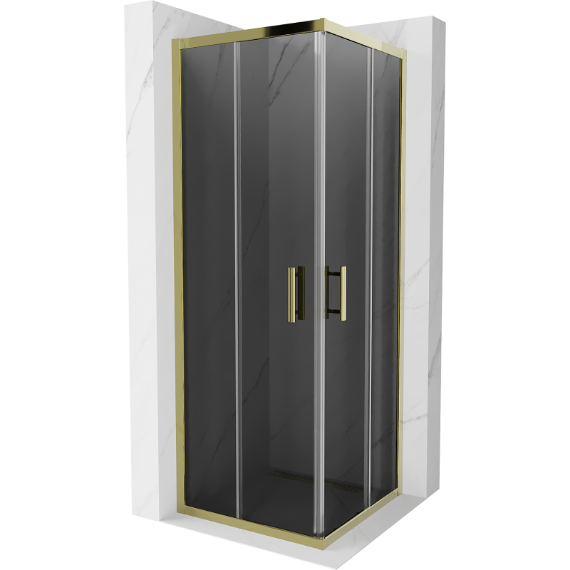 Mexen Rio square shower cabin 70 x 70 cm, graphite, gold - 860-070-070-50-40