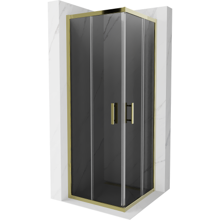 Mexen Rio kvadratna tuš kabina 70 x 70 cm, grafit, zlata - 860-070-070-50-40