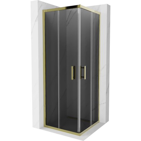Mexen Rio square shower cabin 70 x 70 cm, graphite, gold - 860-070-070-50-40
