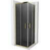 Mexen Rio square shower cabin 70 x 70 cm, graphite, gold - 860-070-070-50-40