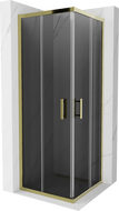 Mexen Rio cabine de duche quadrada 70 x 70 cm, grafite, dourada - 860-070-070-50-40