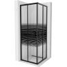 Mexen Rio cabine de douche carrée 70 x 70 cm, bandes noires, noire - 860-070-070-70-20