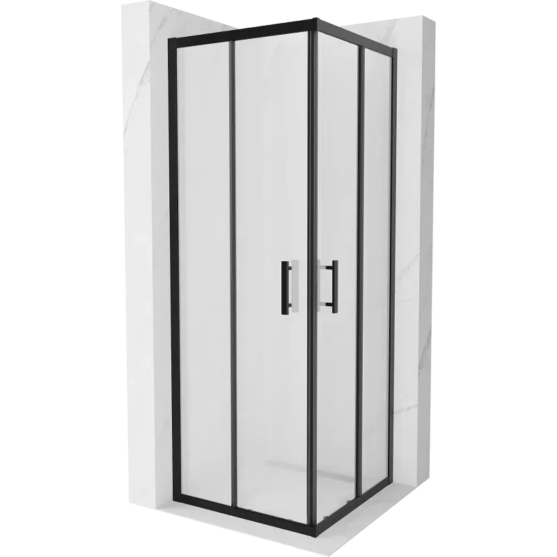 Mexen Rio cabine de duche quadrada 70 x 70 cm, fosco, preto - 860-070-070-70-30