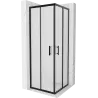 Mexen Rio cabine de douche carrée 70 x 70 cm, givrée, noire - 860-070-070-70-30