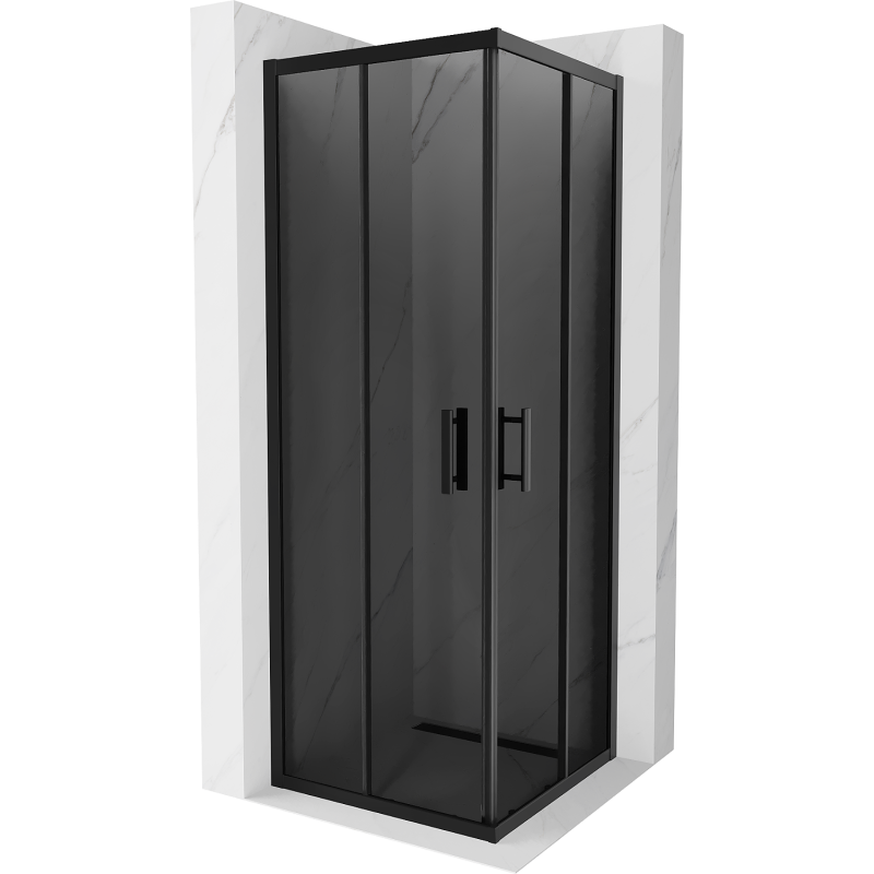 Mexen Rio cabina de ducha cuadrada 70 x 70 cm, grafito, negro - 860-070-070-70-40