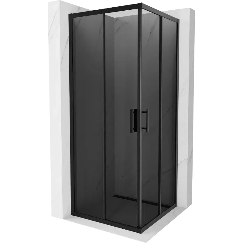 Mexen Rio cabine de duche quadrada 80 x 80 cm, grafite, preta - 860-080-080-70-40